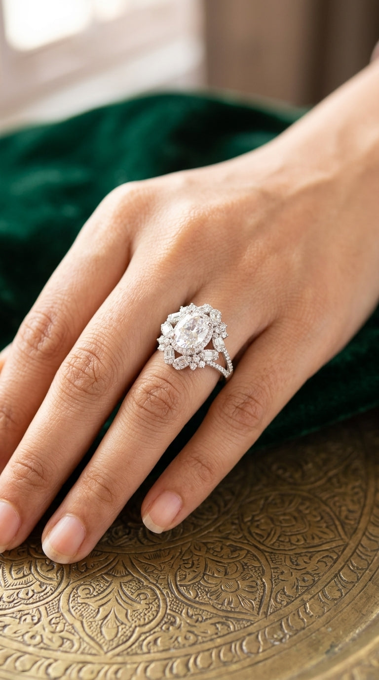 Enchanted Blossom Halo Ring