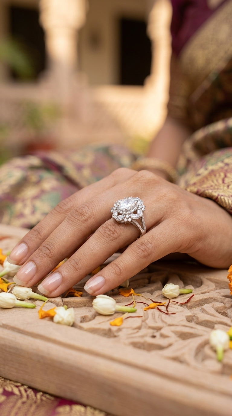 Enchanted Blossom Halo Ring