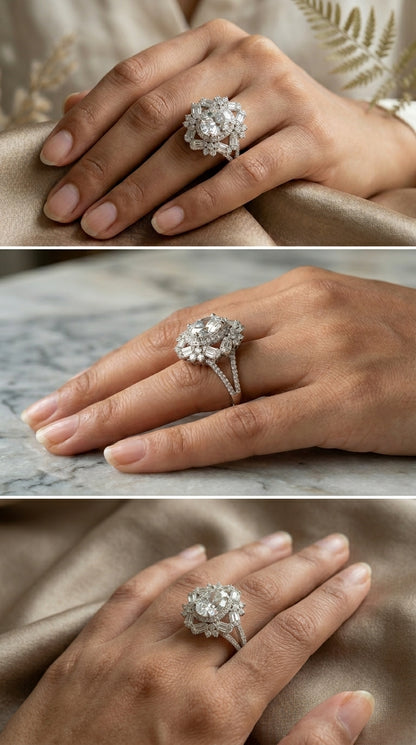 Enchanted Blossom Halo Ring