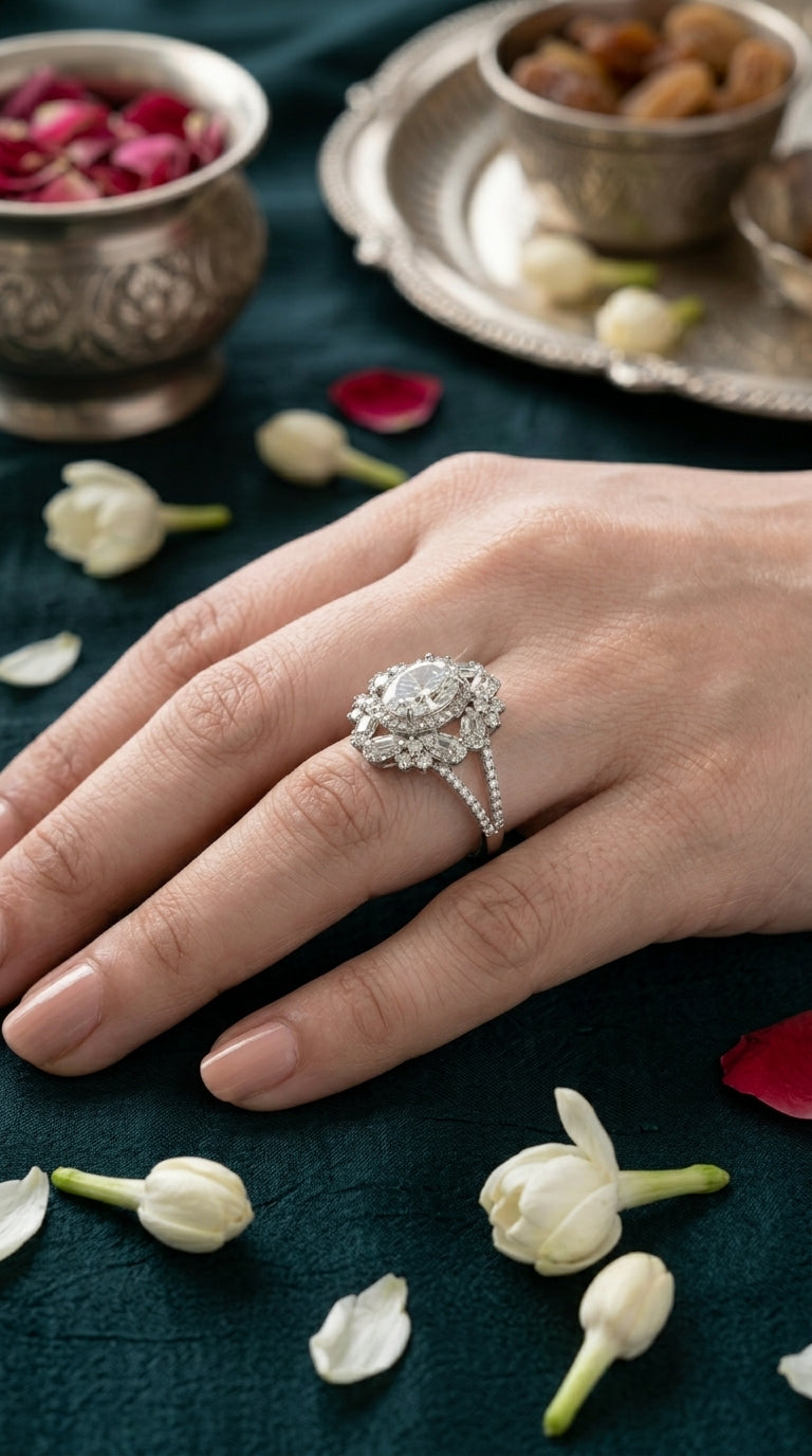 Enchanted Blossom Halo Ring