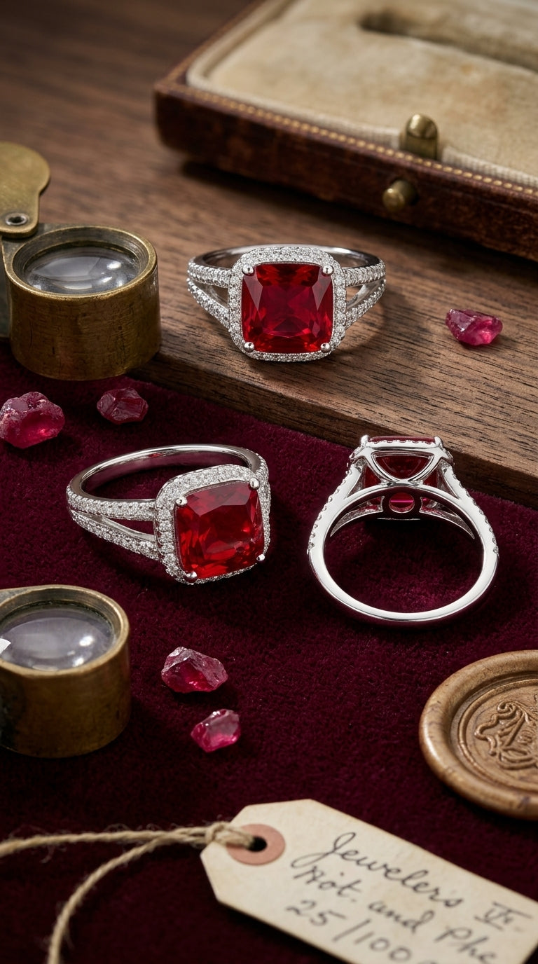 Ruby Radiance Halo Ring