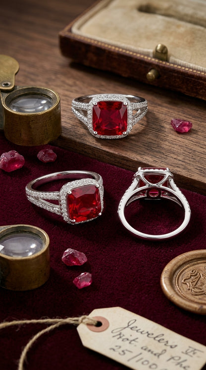Ruby Radiance Halo Ring