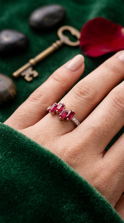 Ruby Emerald Cut Ring