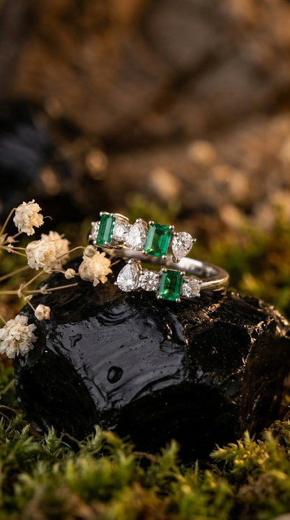 Emerald Whisper Open Ring