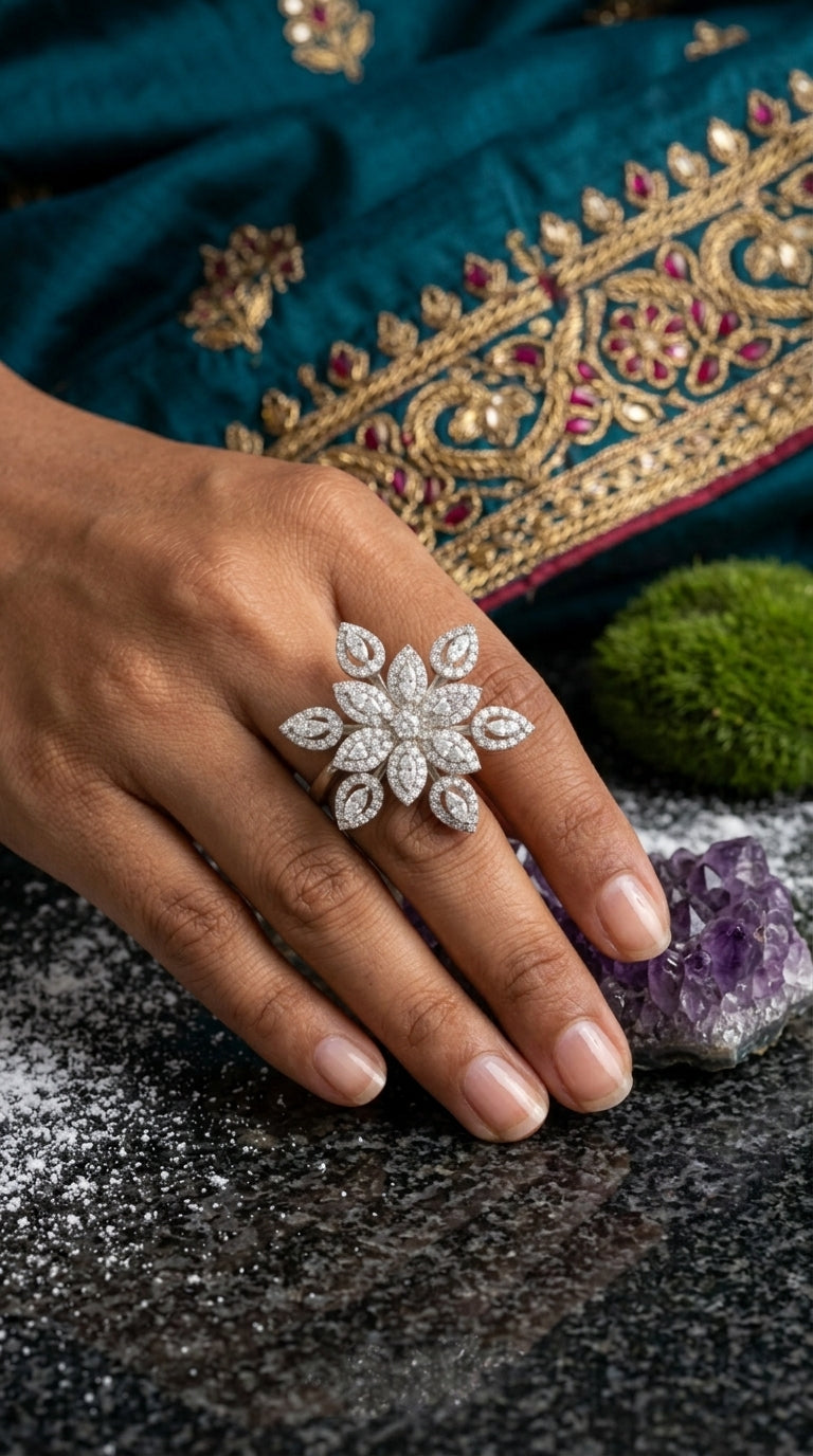 Snowflake Bloom Statement Ring