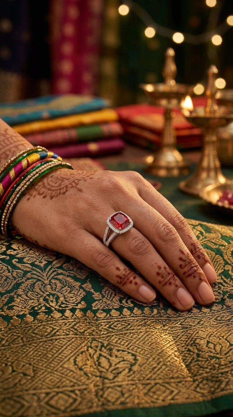 Ruby Radiance Halo Ring