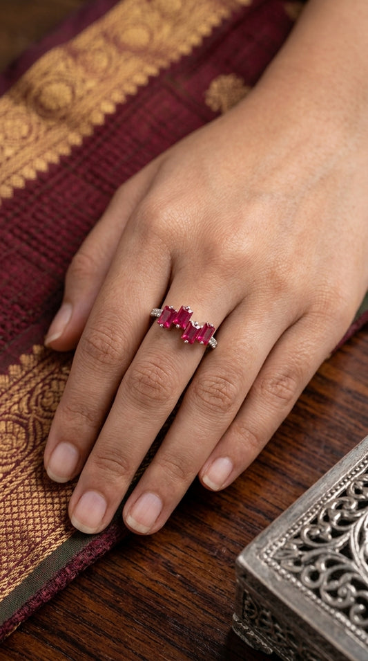 Ruby Emerald Cut Ring
