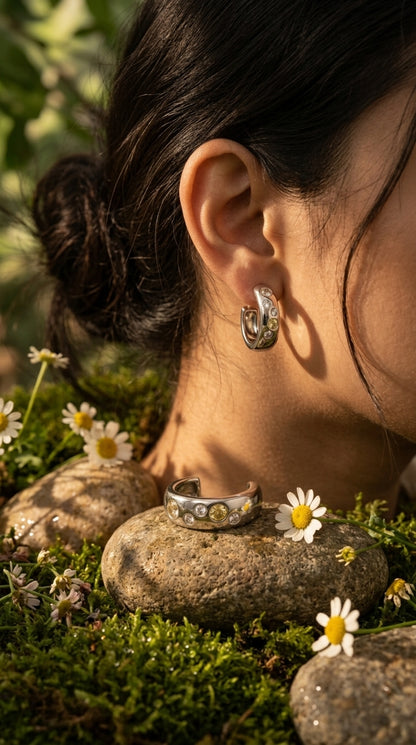 Celestial Spark Huggie Earrings