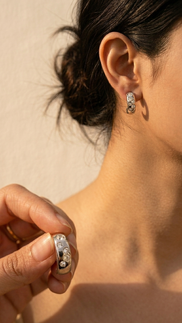 Celestial Spark Huggie Earrings
