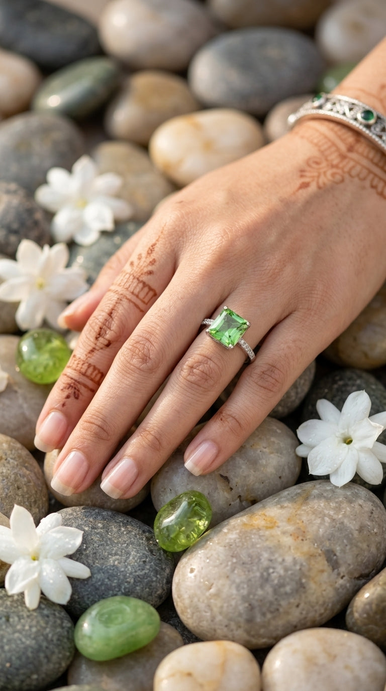 Emerald-Cut Green Statement Ring