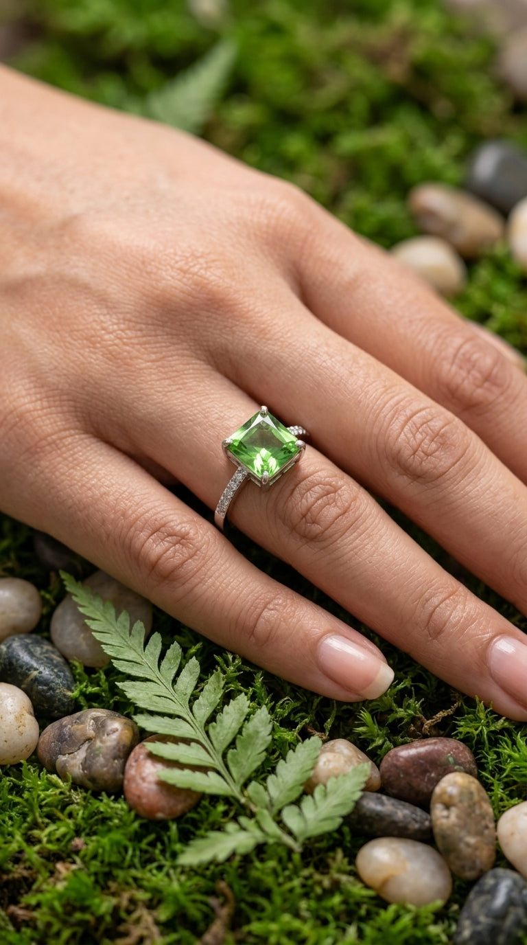 Emerald-Cut Green Statement Ring