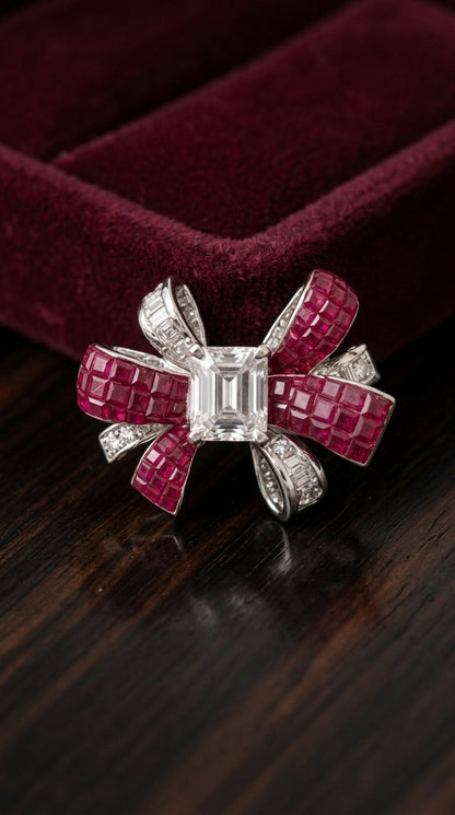 Ruby Bloom Statement Brooch