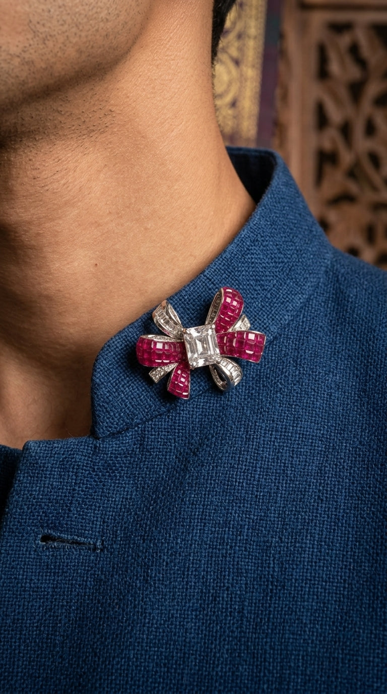 Ruby Bloom Statement Brooch