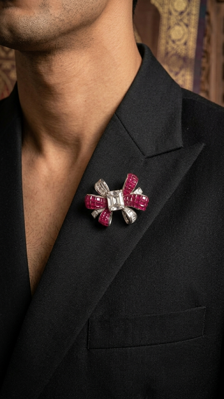 Ruby Bloom Statement Brooch