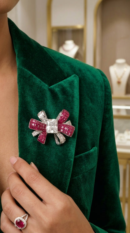 Ruby Bloom Statement Brooch