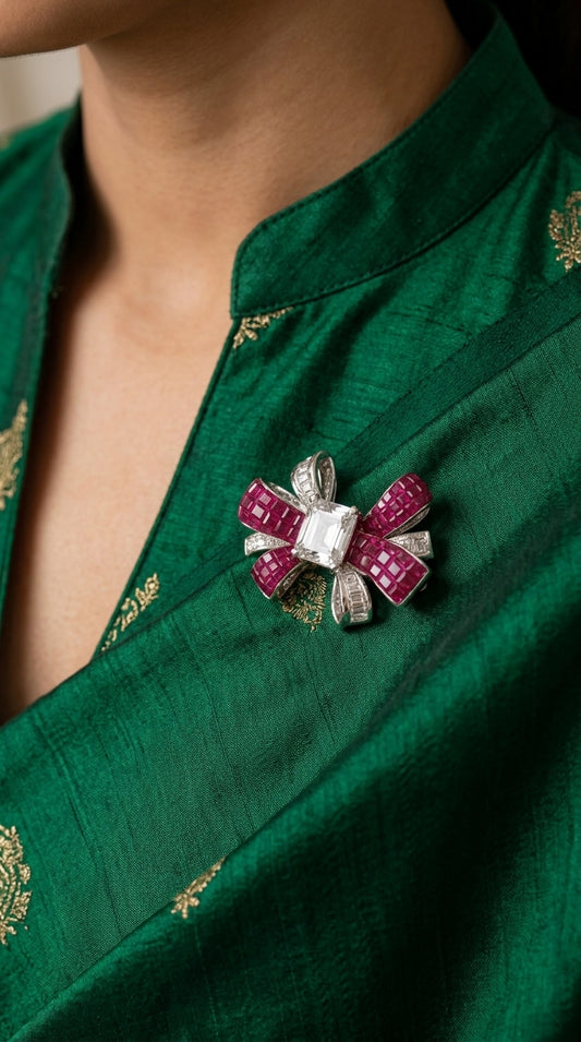 Ruby Bloom Statement Brooch