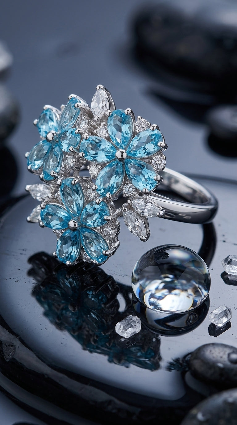 Blue Statement Cocktail Ring