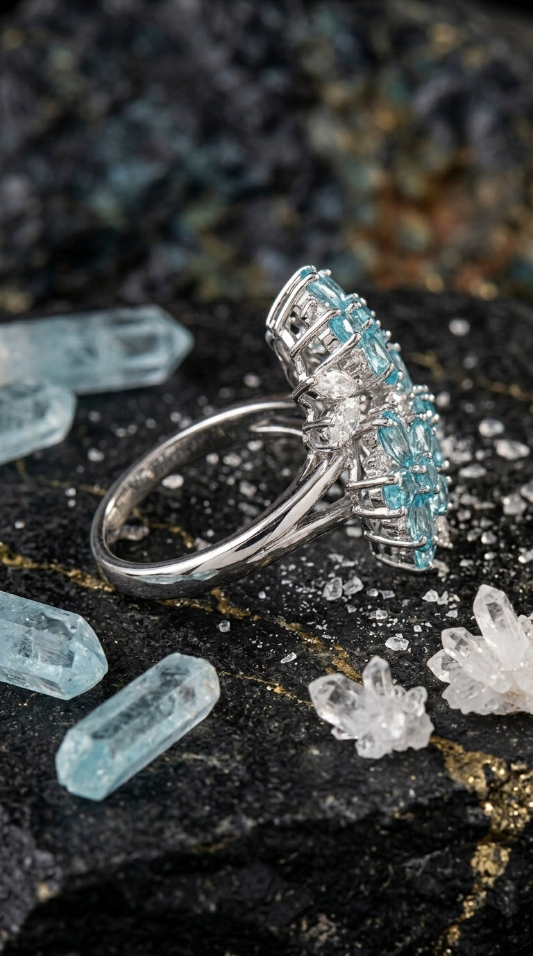 Blue Statement Cocktail Ring