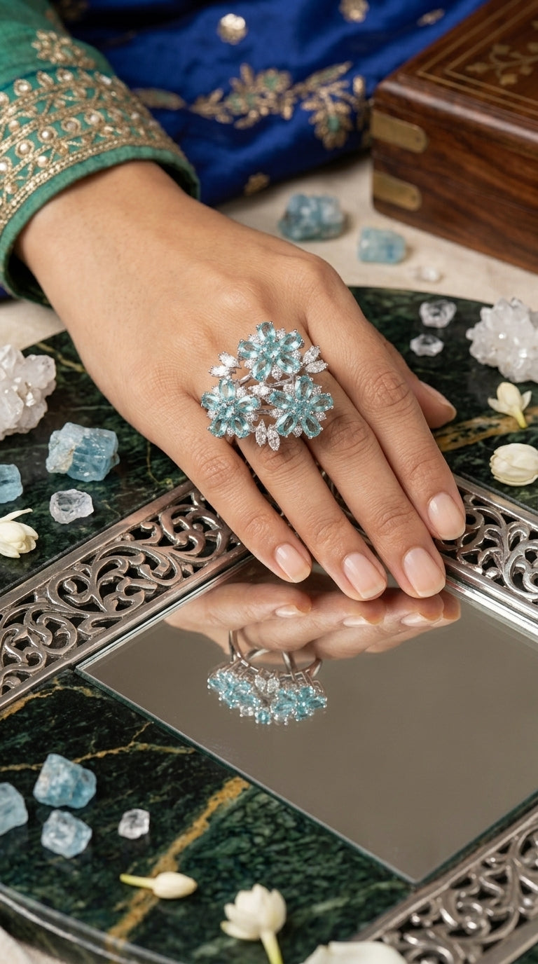 Blue Statement Cocktail Ring