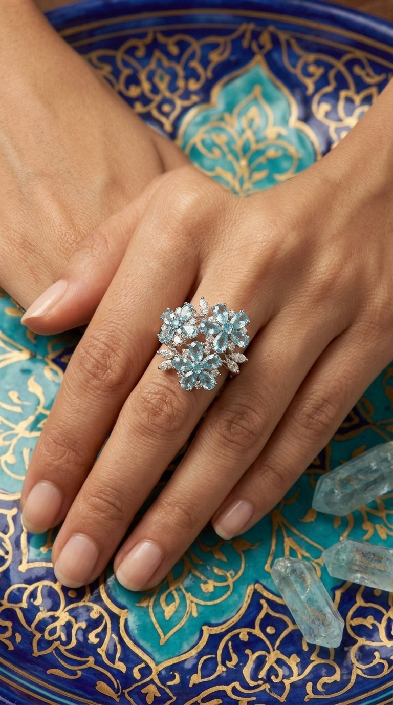 Blue Statement Cocktail Ring