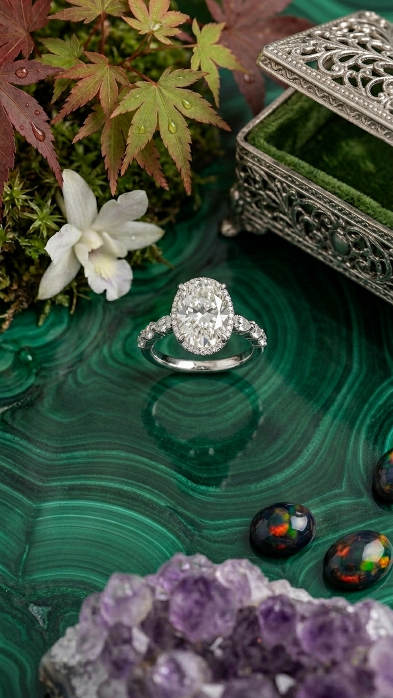 Oval Solitaire Moissanite Ring
