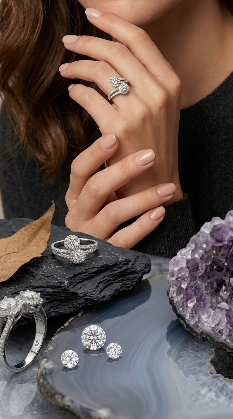 Twin Halo Moissanite Ring