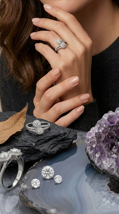 Twin Halo Moissanite Ring