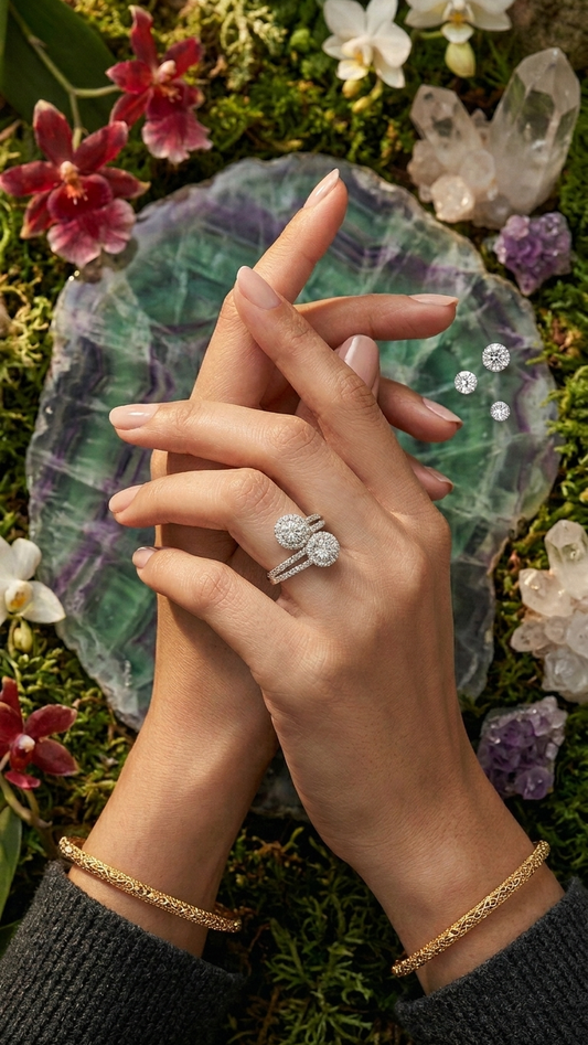 Twin Halo Moissanite Ring