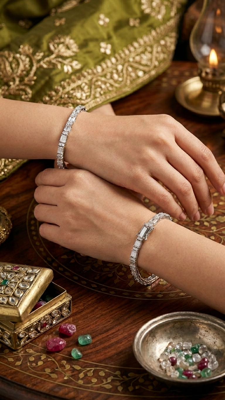 Emerald-Cut Moissanite Tennis Bracelet