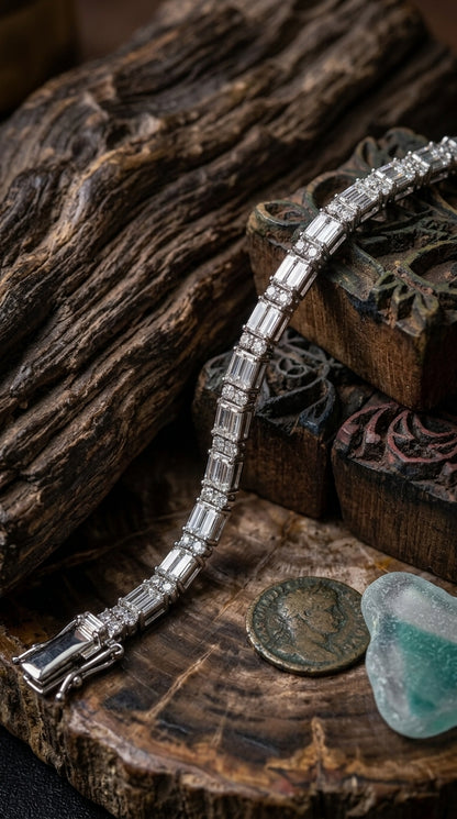 Emerald-Cut Moissanite Tennis Bracelet