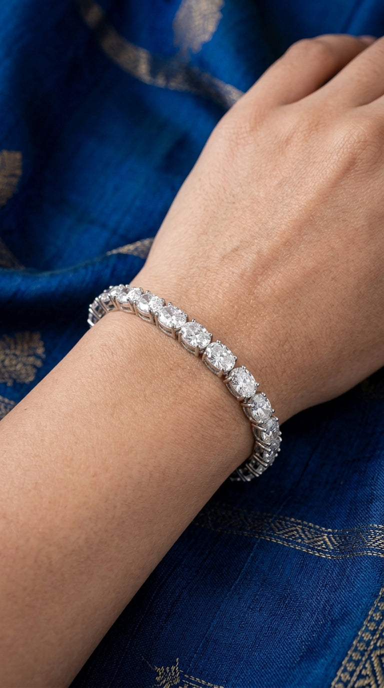 Oval Moissanite Tennis Bracelet