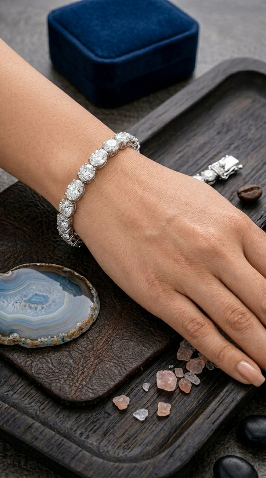 Oval Moissanite Tennis Bracelet