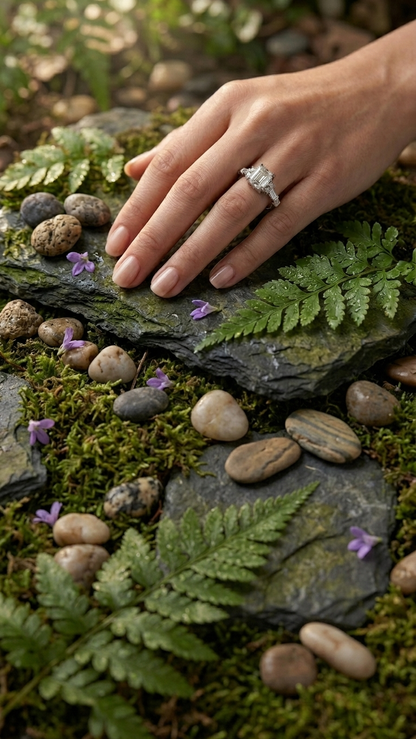 Emerald-Cut Moissanite Statement Ring