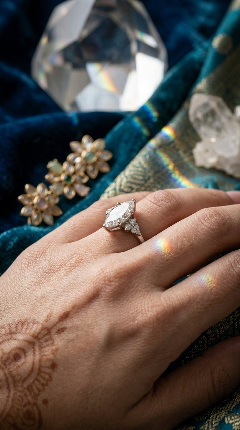 Marquise-Cut Moissanite Statement Ring