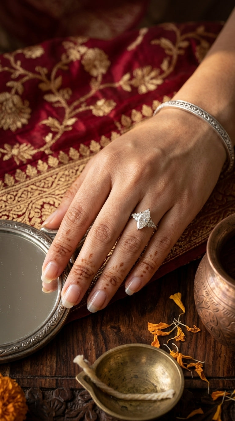 Marquise-Cut Moissanite Statement Ring