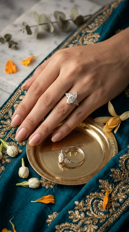 Marquise-Cut Moissanite Statement Ring