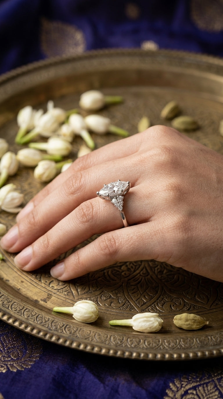 Marquise-Cut Moissanite Statement Ring