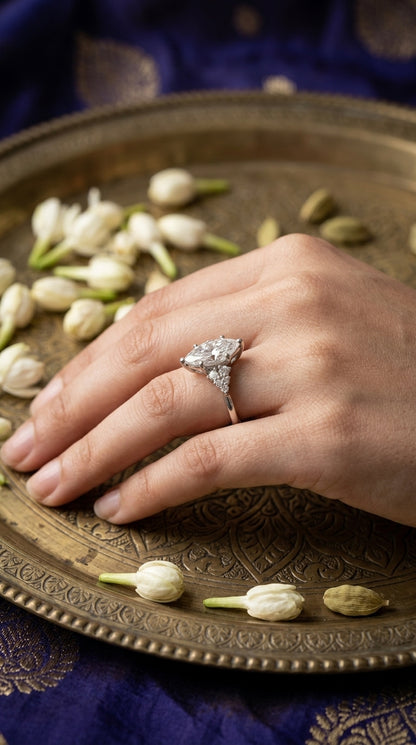 Marquise-Cut Moissanite Statement Ring