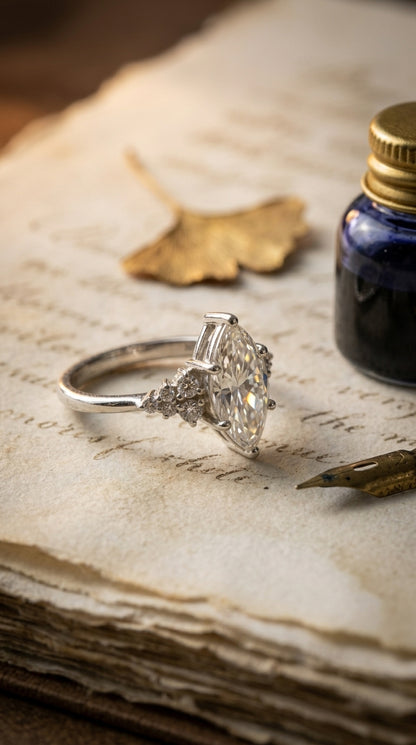 Marquise-Cut Moissanite Statement Ring