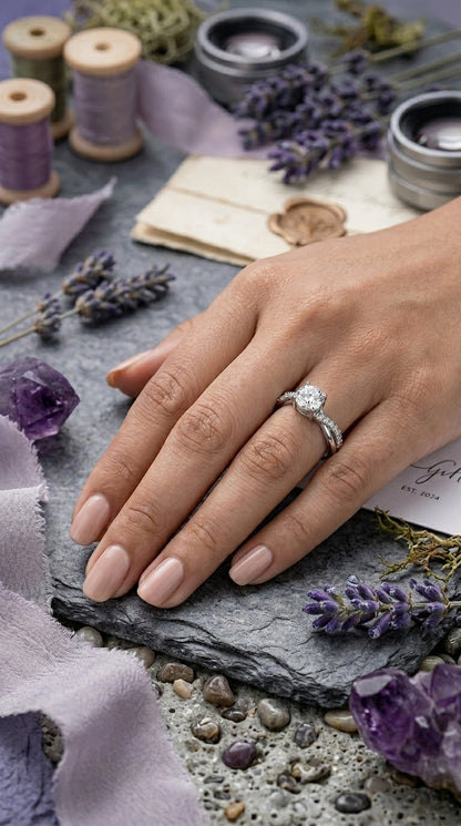 Twisted Solitaire Moissanite Ring