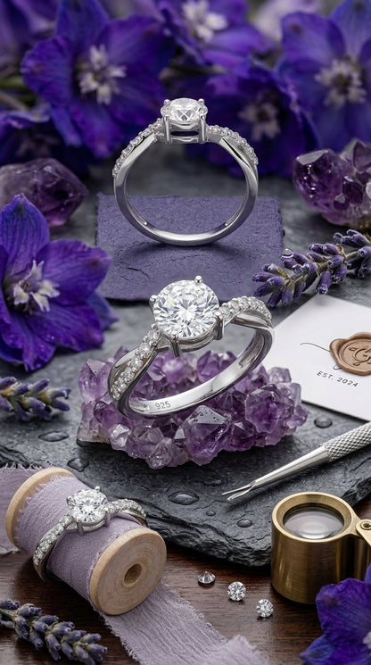 Twisted Solitaire Moissanite Ring