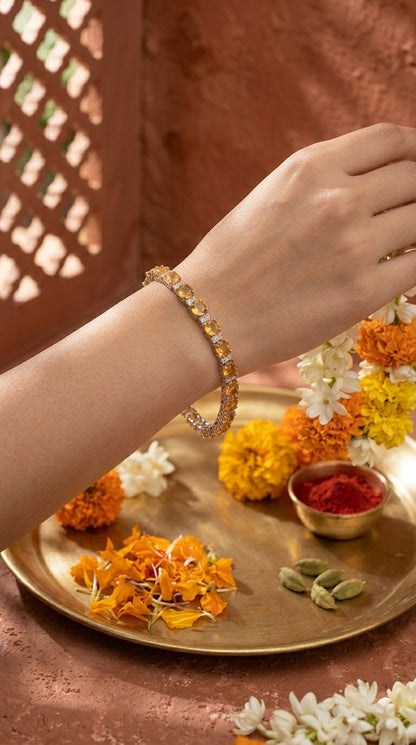 Citrine Tennis Bracelet – Sterling Silver 925