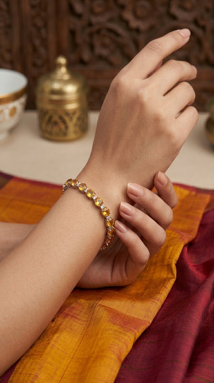 Citrine Tennis Bracelet – Sterling Silver 925
