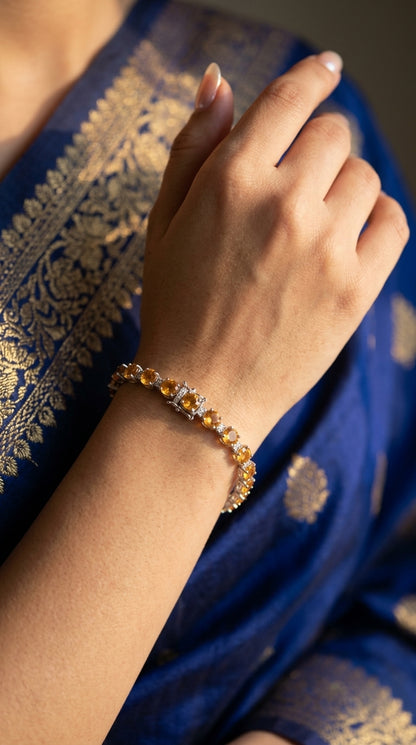 Citrine Tennis Bracelet – Sterling Silver 925
