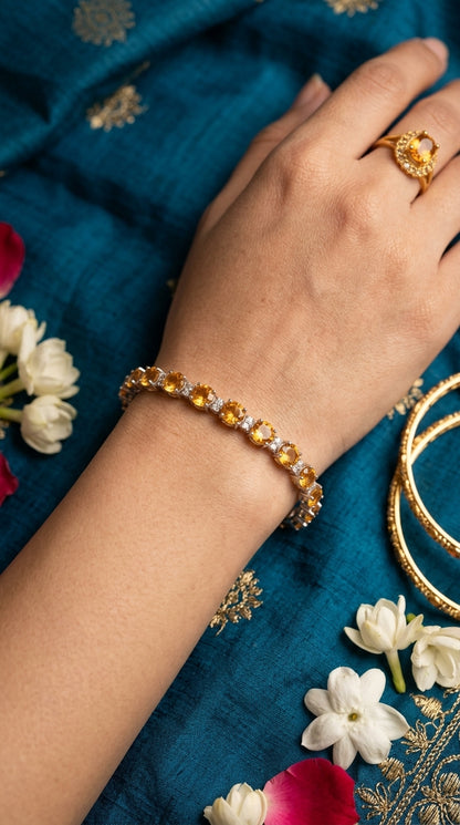 Citrine Tennis Bracelet – Sterling Silver 925