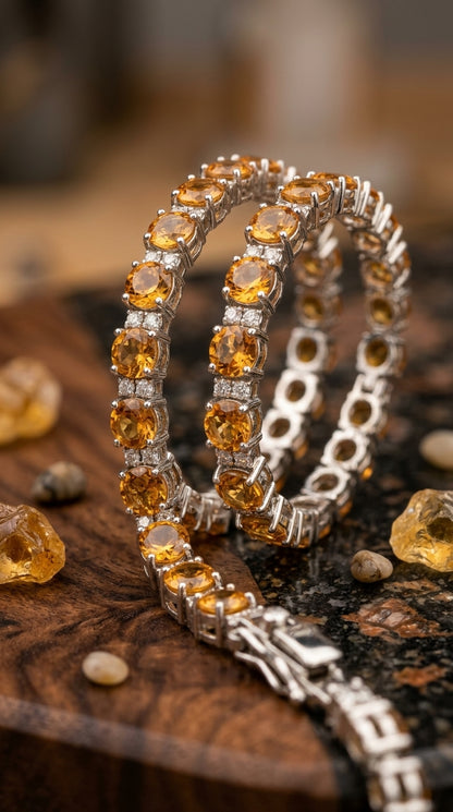 Citrine Tennis Bracelet – Sterling Silver 925