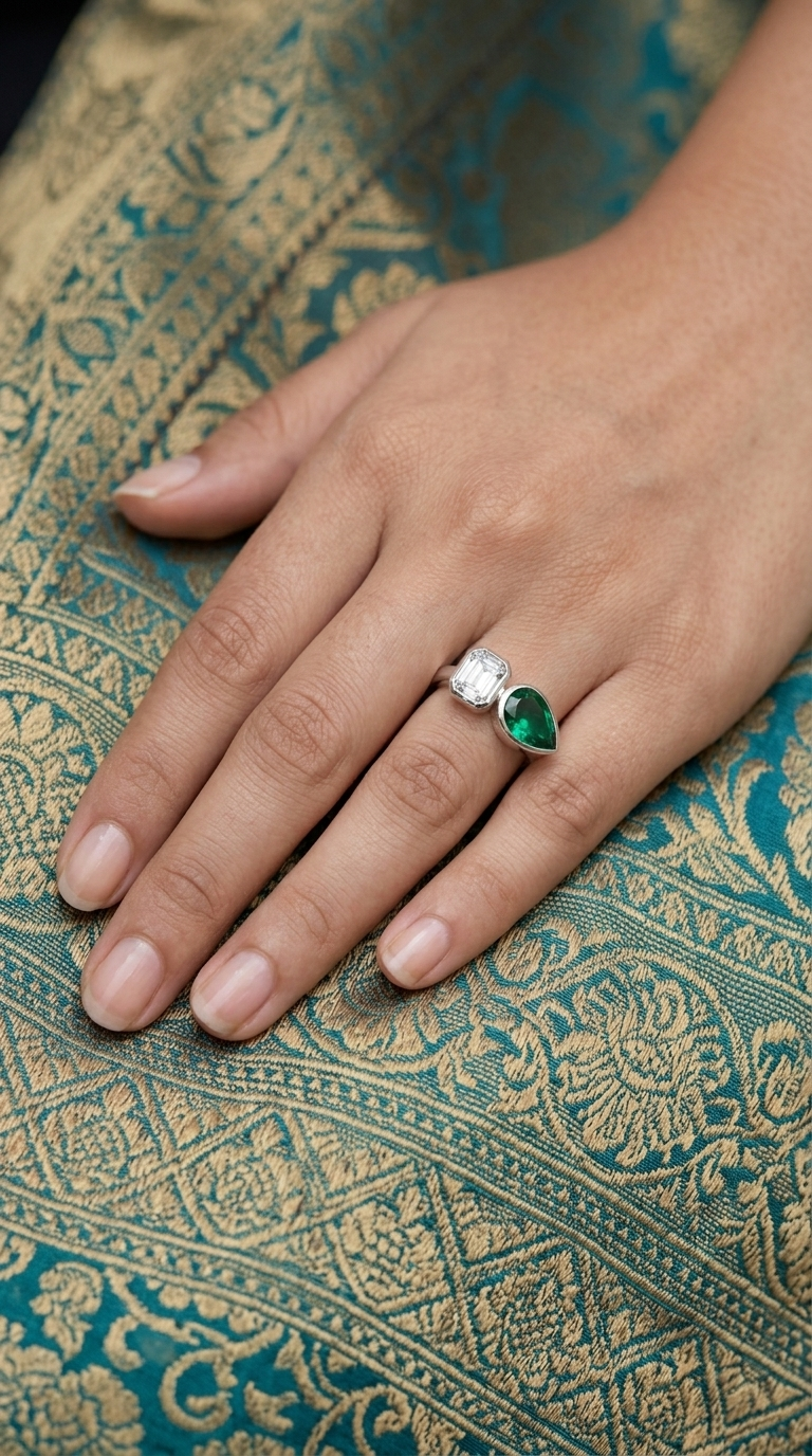 Emerald Duo Ring