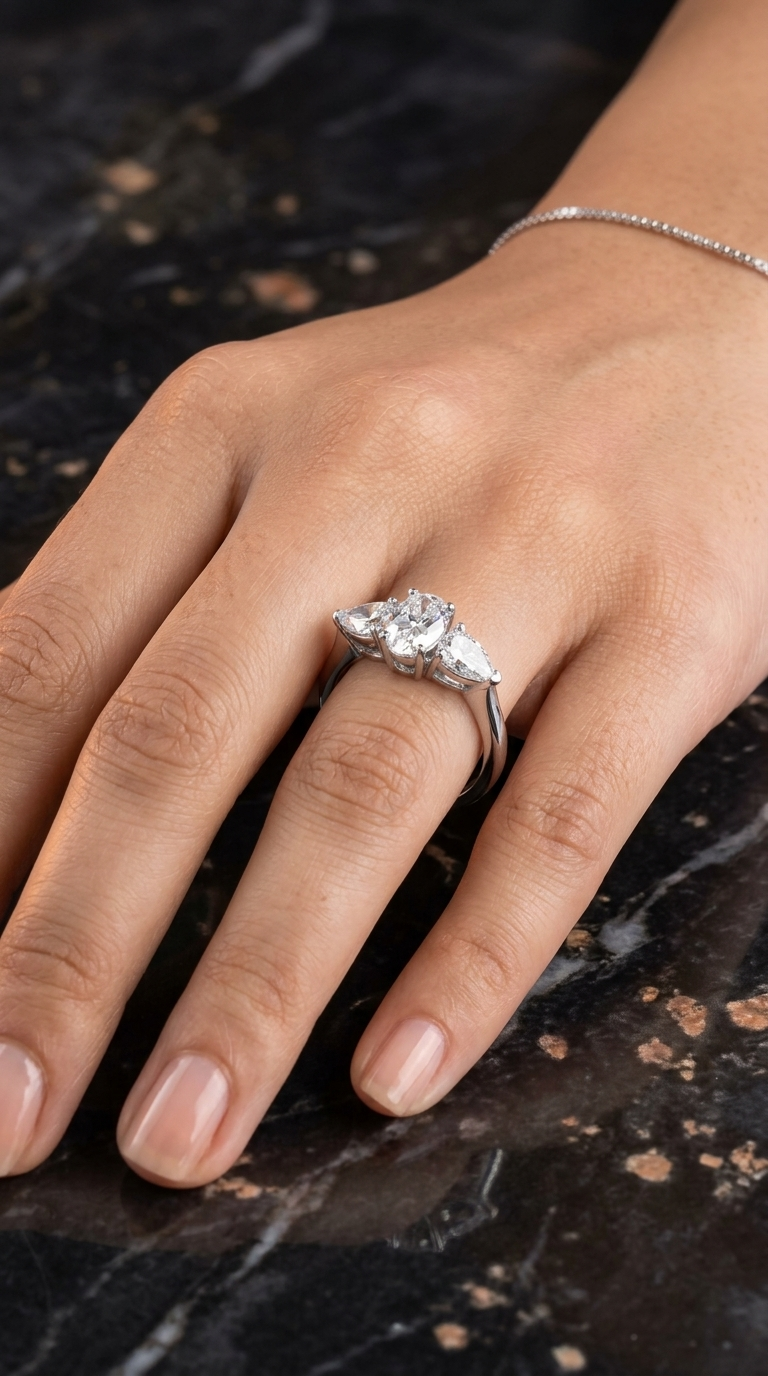 Celestial Three-Stone Moissanite Ring