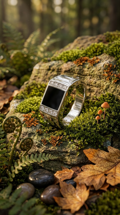 Men’s Black Enamel Signet Ring
