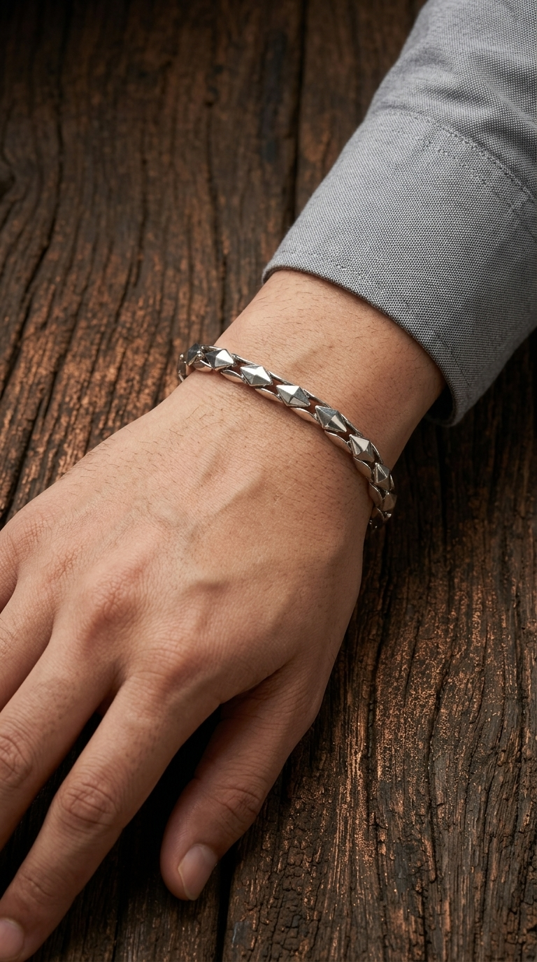 Men’s Geometric Link Bracelet